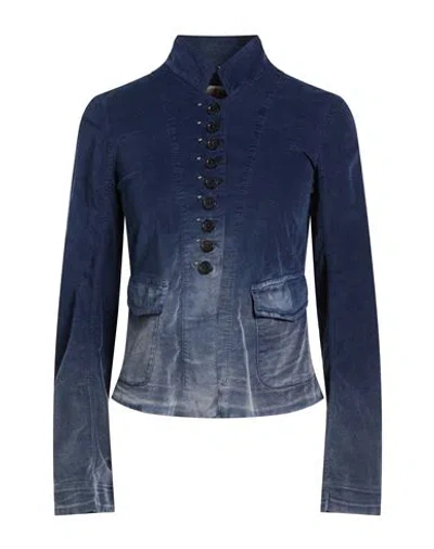 High Woman Jacket Navy Size 8 Cotton, Modal, Elastane In Blue