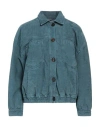 High Woman Jacket Pastel Blue Size 12 Cotton, Linen, Elastane, Polyester In Blue