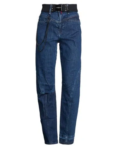 High Woman Jeans Blue Size 12 Cotton, Elastane