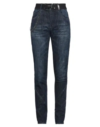 High Woman Jeans Blue Size 4 Cotton, Elastane