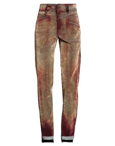 High Woman Jeans Garnet Size 12 Cotton, Viscose, Elastane In Brown