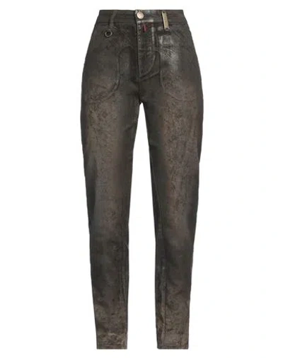 High Woman Jeans Military Green Size 4 Cotton, Rayon, Elastane