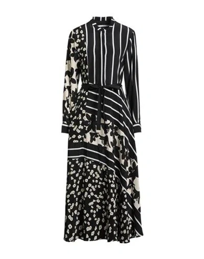 High Woman Maxi Dress Black Size 12 Silk In Multi