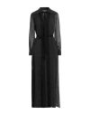 High Woman Maxi Dress Black Size 6 Silk, Polyester In Black