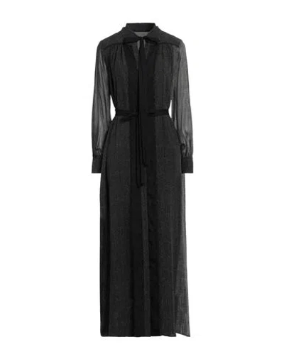 High Woman Maxi Dress Black Size 6 Silk, Polyester