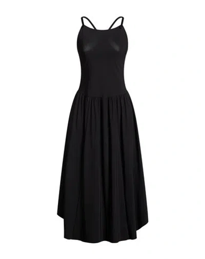 High Woman Maxi Dress Black Size 8 Nylon, Elastane