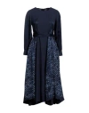 High Woman Maxi Dress Blue Size 10 Rayon, Virgin Wool In Blue