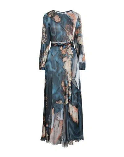 High Woman Maxi Dress Slate Blue Size 10 Polyester