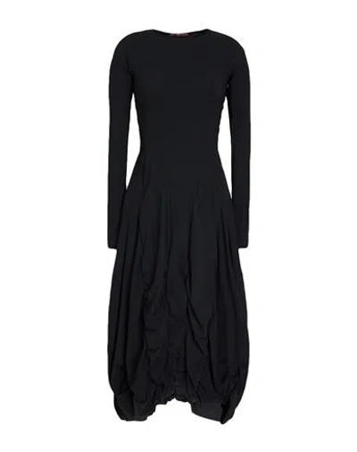 High Woman Midi Dress Black Size 10 Nylon, Elastane