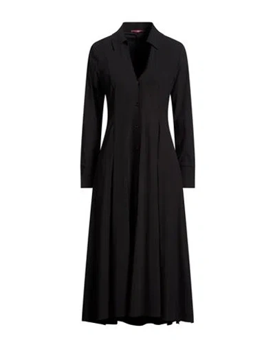High Woman Midi Dress Black Size 10 Nylon, Elastane