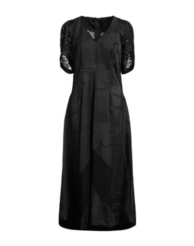 High Woman Midi Dress Black Size 10 Polyester, Nylon, Elastane