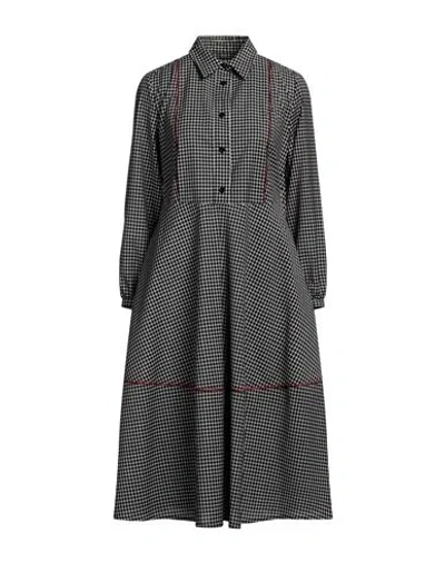 High Woman Midi Dress Black Size 12 Virgin Wool