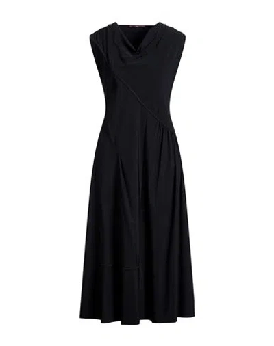 High Woman Midi Dress Black Size 12 Nylon, Elastane