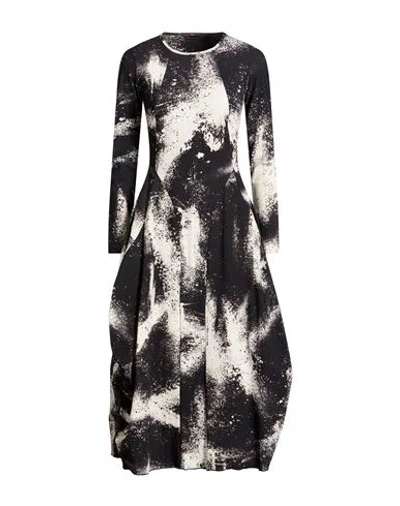 High Woman Midi Dress Black Size 12 Nylon, Elastane