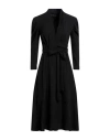 High Woman Midi Dress Black Size 12 Polyester, Elastane In Black