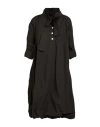 High Woman Midi Dress Black Size 10 Cotton