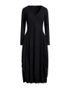 High Woman Midi Dress Black Size 8 Nylon, Elastane