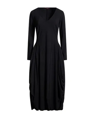 High Woman Midi Dress Black Size 8 Nylon, Elastane