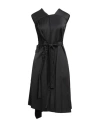 High Woman Midi Dress Black Size 8 Rayon, Virgin Wool, Elastane In Black