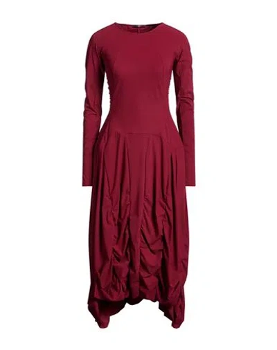 High Woman Midi Dress Brick Size 6 Nylon, Elastane In Red