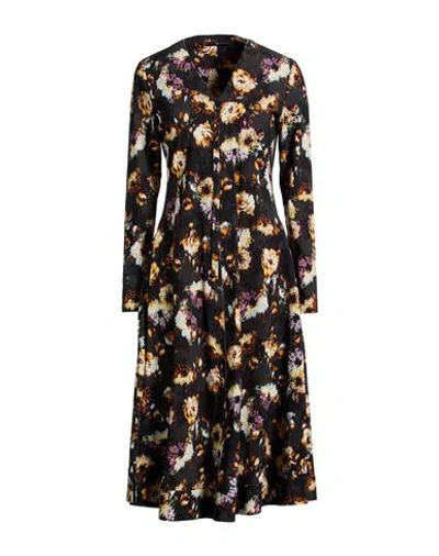 High Woman Midi Dress Charcoal Size 12 Nylon, Elastane In Multi