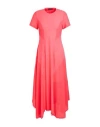 High Woman Midi Dress Coral Size 12 Nylon, Elastane In Red