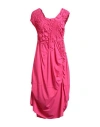High Woman Midi Dress Fuchsia Size 10 Nylon, Elastane In Pink