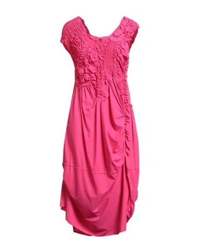 High Woman Midi Dress Fuchsia Size 10 Nylon, Elastane In Pink