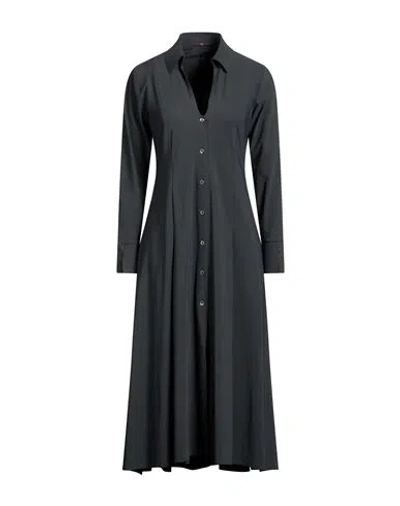 High Woman Midi Dress Grey Size 2 Nylon, Elastane In Black