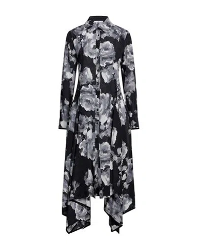 High Woman Midi Dress Grey Size 12 Silk
