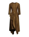 High Use Woman Midi Dress Khaki Size 12 Rayon, Wool, Elastane In Beige