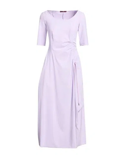 High Woman Midi Dress Lilac Size 2 Nylon, Elastane In Multi