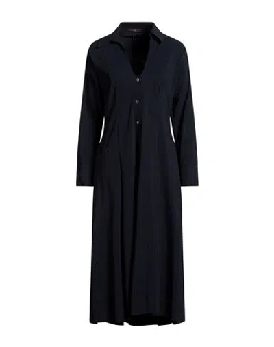 High Woman Midi Dress Midnight Blue Size 10 Nylon, Elastane In Black