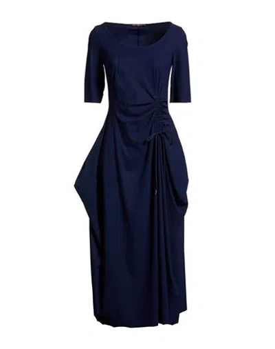 High Woman Midi Dress Midnight Blue Size 6 Nylon, Elastane