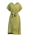 High Woman Midi Dress Military Green Size Xl Cotton