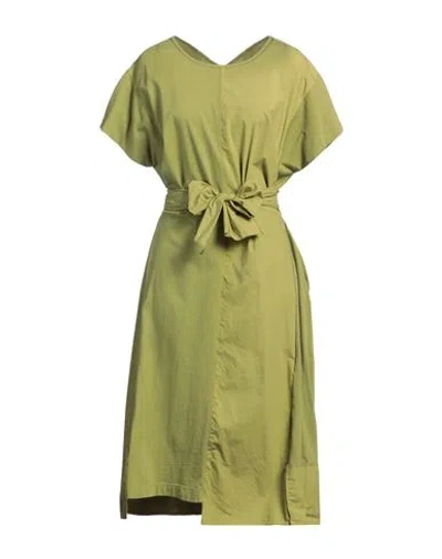 High Woman Midi Dress Military Green Size Xl Cotton