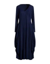 High Woman Midi Dress Navy Size 10 Nylon, Elastane In Blue