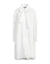 High Woman Midi Dress White Size 10 Cotton In White