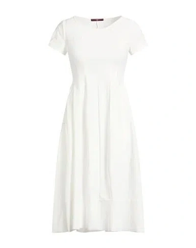 High Woman Midi Dress White Size 10 Nylon, Elastane
