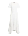 High Woman Midi Dress White Size 6 Nylon, Elastane