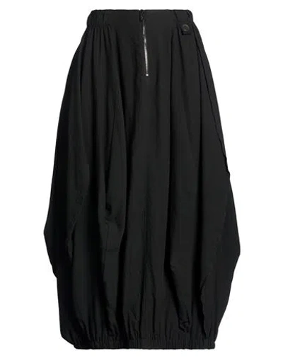 High Woman Midi Skirt Black Size 4 Viscose, Virgin Wool