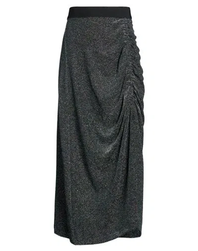 High Woman Midi Skirt Green Size 12 Polyamide, Polyester, Elastane In Black