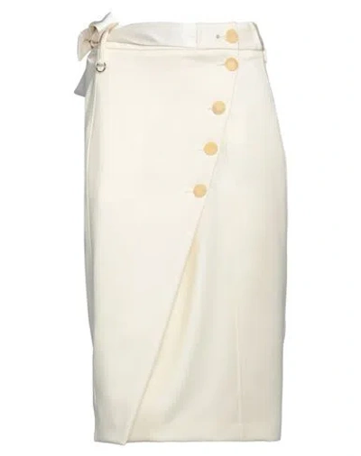 High Woman Midi Skirt Ivory Size 4 Virgin Wool, Polyester, Elastane In White