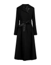 High Woman Overcoat & Trench Coat Black Size 10 Polyester, Elastane