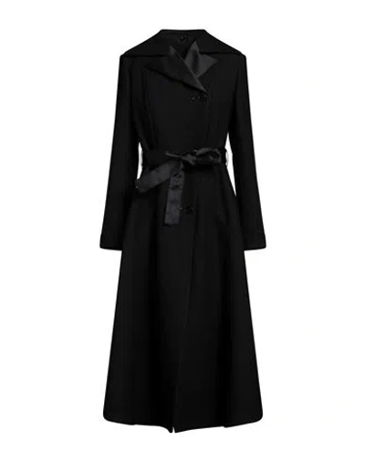High Woman Overcoat & Trench Coat Black Size 6 Polyester, Elastane
