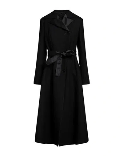 High Woman Overcoat & Trench Coat Black Size 10 Polyester, Elastane In Black