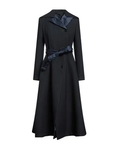 High Woman Overcoat & Trench Coat Midnight Blue Size 12 Polyester, Elastane