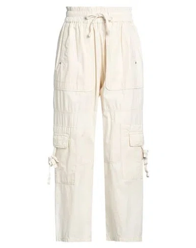 High Woman Pants Beige Size 12 Cotton