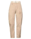 High Woman Pants Beige Size 4 Cotton, Elastane, Linen
