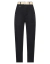 High Woman Pants Black Size 12 Cotton, Elastane, Linen In Black